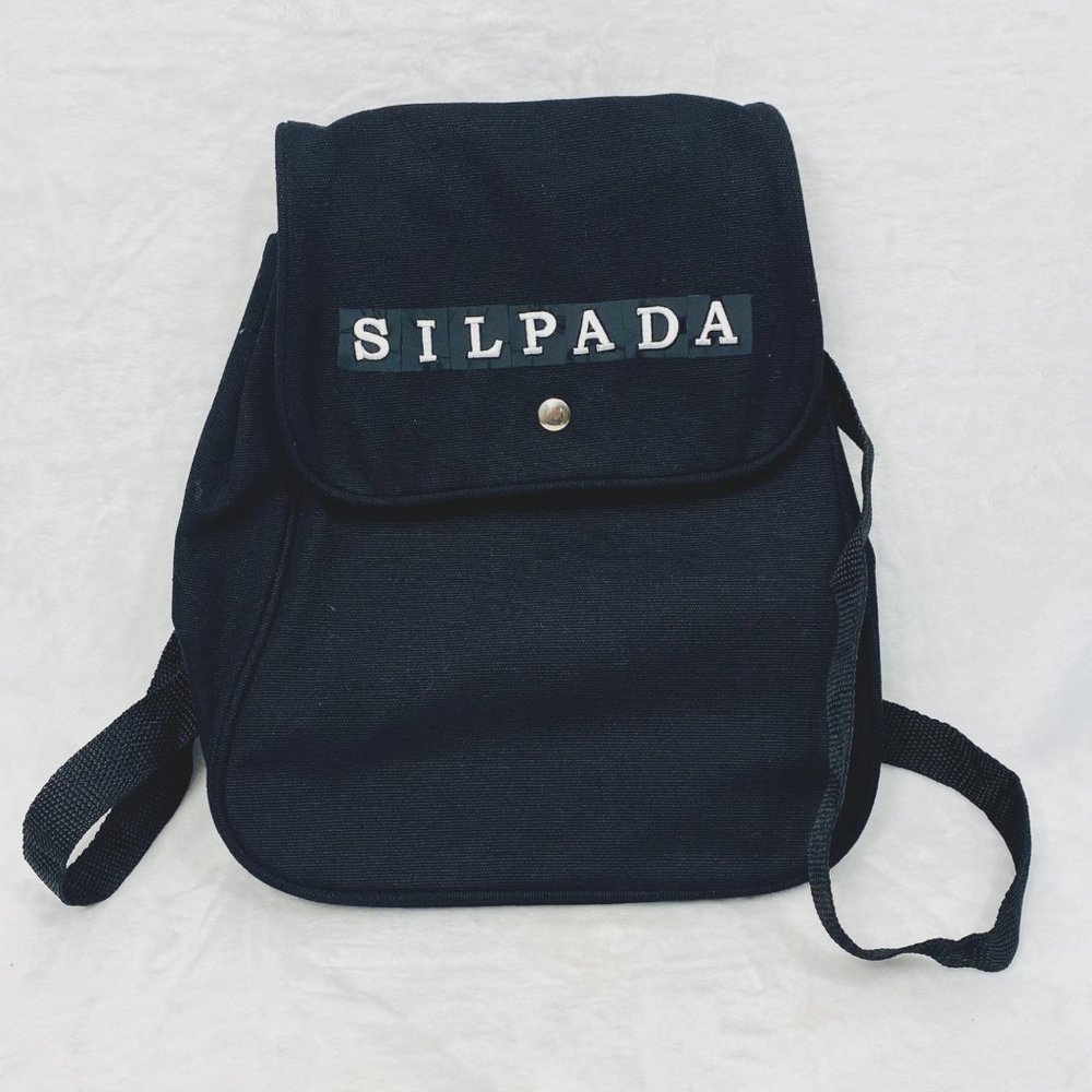 Silpada Mini Backpack Black Canvas with Snap Front